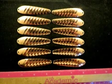  12 Walleye Trolling Spoons Copper Lacquer Ribbed Pattern Gauge .025 2-5/8" 
