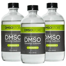 DMSO 8oz. 3 Glass Bottle Special Non-diluted 99.995% Low odor Dimethyl Sulfoxide
