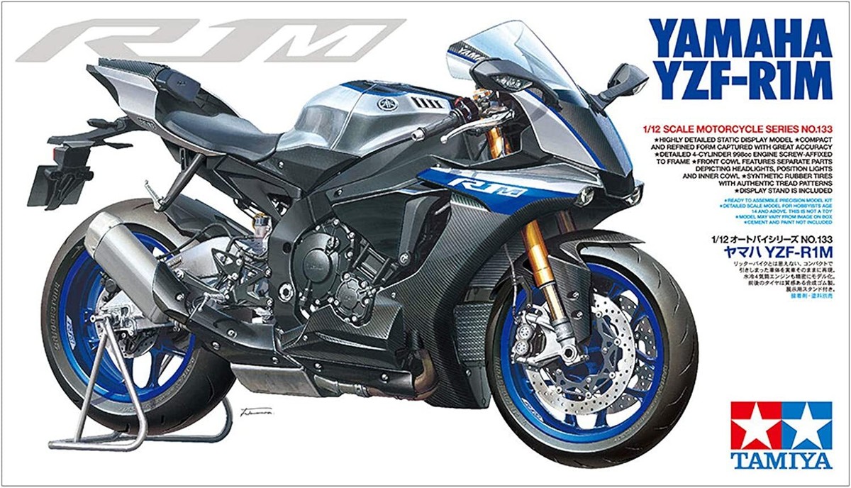 Tamiya 1/12 Motorcycle Series No.133 Yamaha YZF-R1M Plastic