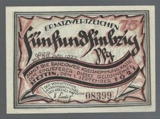 Notgeld - Randow - Kreis Randow -  Stettin - 75 Pf. - 1921 - Randowlied -Vers 12