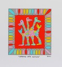 James Rizzi Kunstdruck Bild Farblitho Spring Into Action 23,7x21,4cm 2001