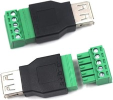 USB 2.0 5 Pin Female Terminal Block Connector Plug