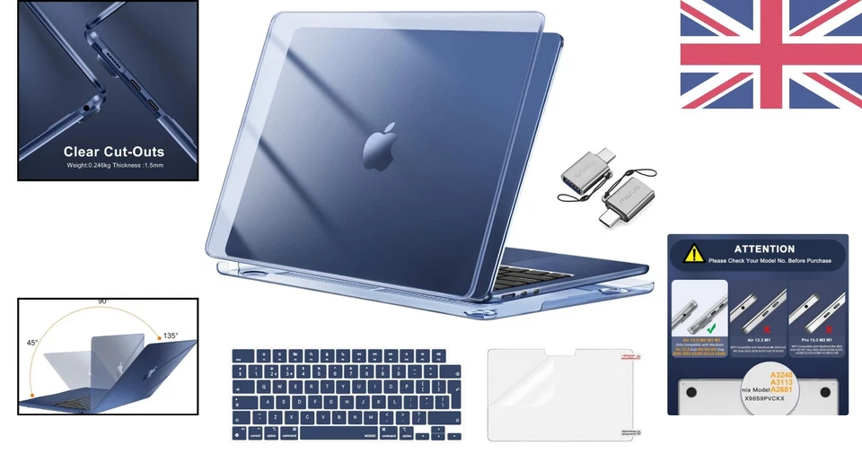 Ultimate Protection Bundle: MacBook Air 13" Hard Shell Case with Keyboard Cover - Image 2 of 4