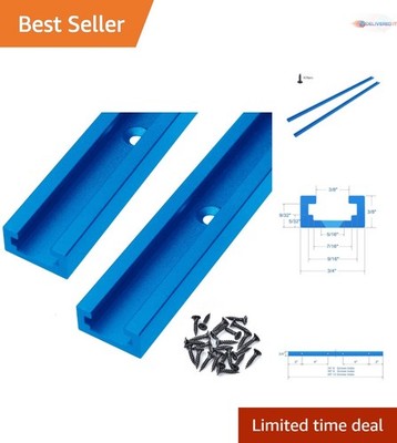 Aluminum T-Track 48 Inch Blue Double Cut Profile for Woodworking & Clamps