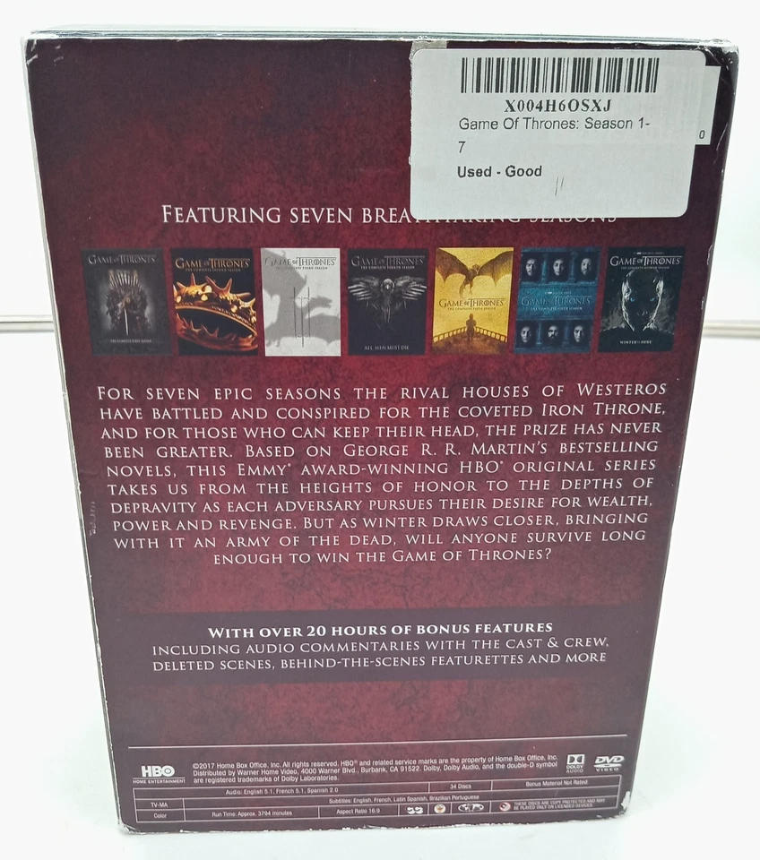 Game of Thrones Complete Seasons 1-7 DVD Boxset Fantasy Drama 2017 - Image 3 of 4