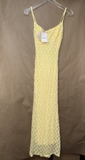 Bardot Adoni Mesh Midi Dress Yellow Size Small