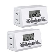 Digital Timer Outlet 24-Hour Programmable Digital Outlet Timer 2 Pack 2
