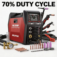 ARCCAPTAIN MIG205 9-in-1 Welder Plasma Cutter 70 Duty Cycle iControl 120/240V