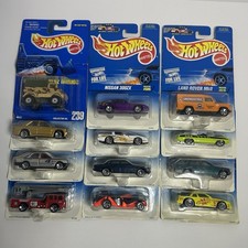 Hot Wheels Lot of 12 Vintage 90s Diecast Cars Blue Card Collector Series NIP