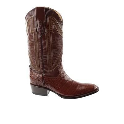 Ferrini Stallion American Alligator Narrow Square Toe Pull On Cowboy  Mens Size