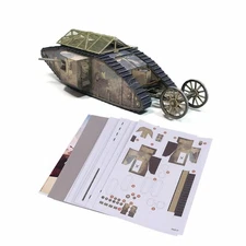 1:35 Scale WWI British Mark.I Male Tank Paper Model DIY Unassembled Kit