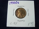 1940-S 1C BU SPOT Lincoln Cent WHEAT PENNY FRESH FROM AN ORIG ROLL FREE SH  C-91
