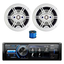 JVC KD-X560BT Marine Bluetooth Receiver, 2x 6.5" Speakers w/Wire