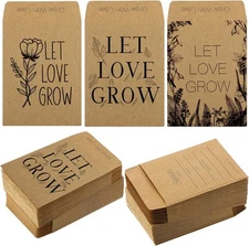 150 Pcs Wedding Favors Seed Packets Envelopes Let Love Grow Kraft Small 
