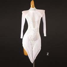 Latin Dance Dress Salsa Tango Cha cha Ballroom Rhinestone Competition Dress F880