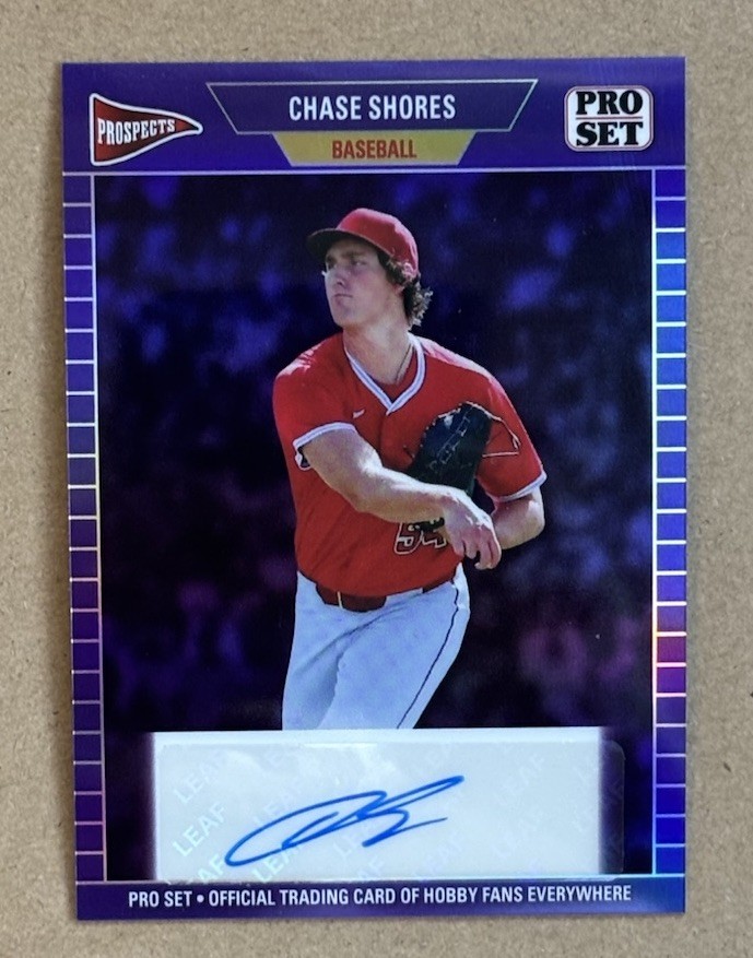 Chase Shores Auto /8 Purple Parallel - 2026 Leaf Baseball 