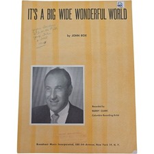 Its A Big Wide Wonderful World Sheet Music 1940 Buddy Clark John Rox