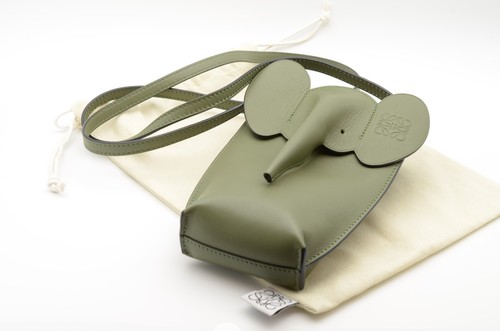 LOEWE Elephant Pocket Khaki Classic Calf Shoulder Bag