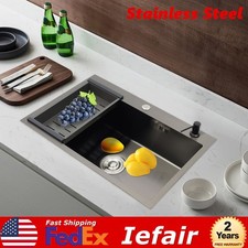 68 45 20cm Stainless Steel Undermount Kitchen Sink Washbasin W/ Soap Dispenser