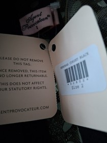 AGENT PROVOCATEUR STUNNING SEXY BLACK DEBORAH CORSET SIZE AP 2 SMALL UK 8 BNWT