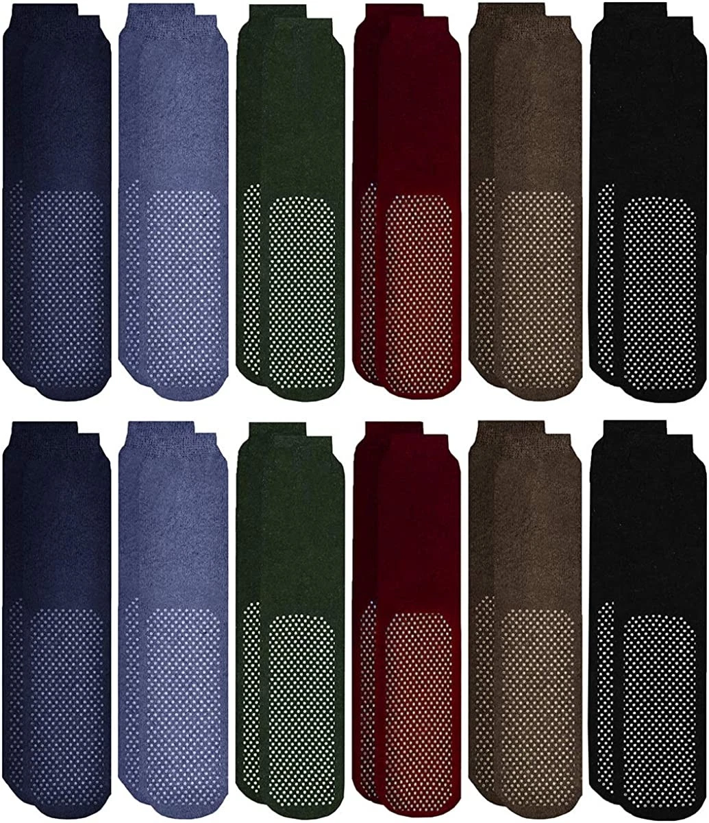 12 Pack Yacht & Smith Thermal Cold Unisex Boot Crew Tube And Non-Skid Socks