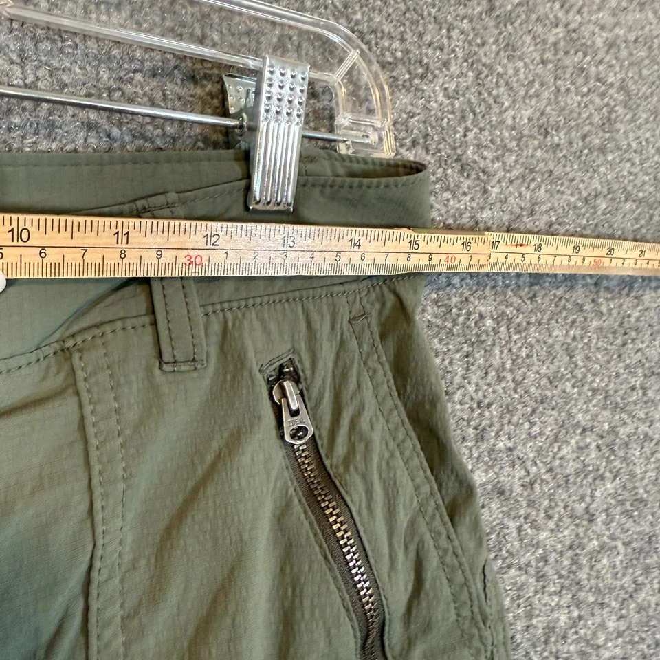 Pantalones Cortos Athleta Para Mujer 8 Bermudas Verdes Puños Nylon Elastizados Senderismo Aire Libre Foto 4 de 4