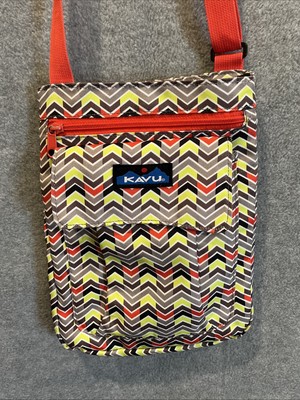 Kavu Bag Women s Keeper Colorful Chevron Print Crossbody Good Condition Cute