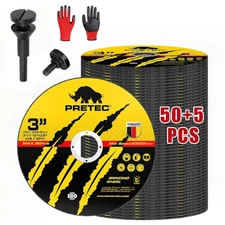 50+5PACK 3 Inch Die Grinder Cut Off Wheels Kit w/ Mandrels,Metal Stainless Steel