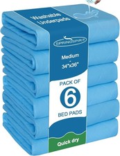 Reusable Incontinence Bed Pads Washable Underpad Bed Pad 6 Pack 34"x36"