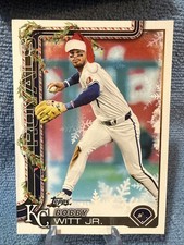 2025 Topps Holiday Bobby Witt Jr. Santa Hat Image Variation SP #H100
