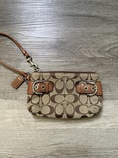 Vintage Y2K Coach Soho Signature Canvas Double Buckle Wristlet