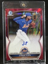 5/5 Junior Tilien Red Lava Auto Refractor 1st 2023 Bowman Chrome
