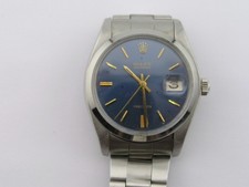 Rolex Oysterdate Precision Watch 6694 1978 Blue Dial Gold Gilt Cal 1225 w/ Band