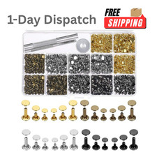 Selizo 480 Sets Double Cap Leather Rivets 4 Colors 3 Sizes Tools