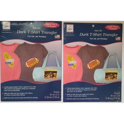 June Tailor Iron-On Dark T-Shirt Transfer Ink Jet Printer 8.5x11 20 Sheets Total