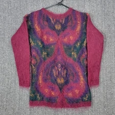 Vintage Michelle Stuart Sweater Women XXS* Multicolor Abstract Mohair Wool Blend