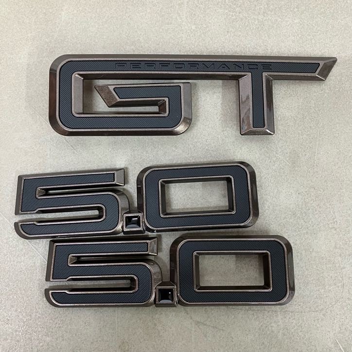 Mustang GT 5.0 Emblem Badge Set Black Bronze 3-Piece Kit Trunk Fender