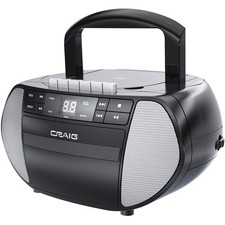 Craig Portable Top-Loading CD Boombox with AM/FM Stereo Radio Cassette Player