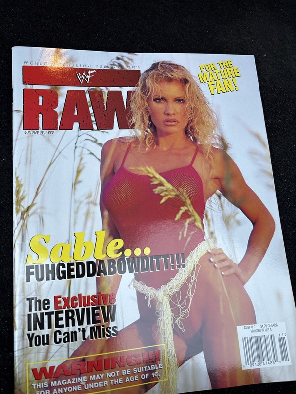 WWF Raw November 1998 Sable Cover W Poster WWE Brock Lesner