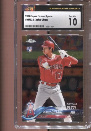 2018 Shohei Ohtani Topps Chrome Update #HMT32 CSG 10 Gem Mint RC LA Dodgers