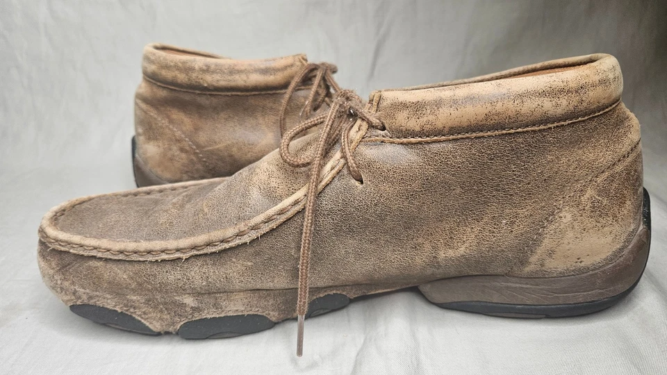 Twisted X Bomber Driving Moccasins Chukka Boots Shoes Mens SZ 11 Brown Leather - Image 4 of 4