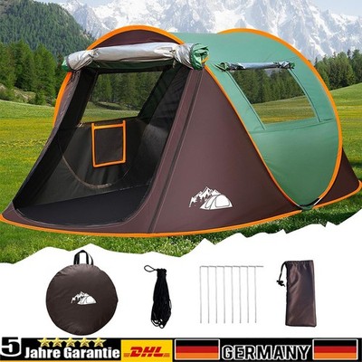 Camping Zelt, Pop Up Zelt 2-3 Personen Familie, Wasserdicht, Winddicht Grün