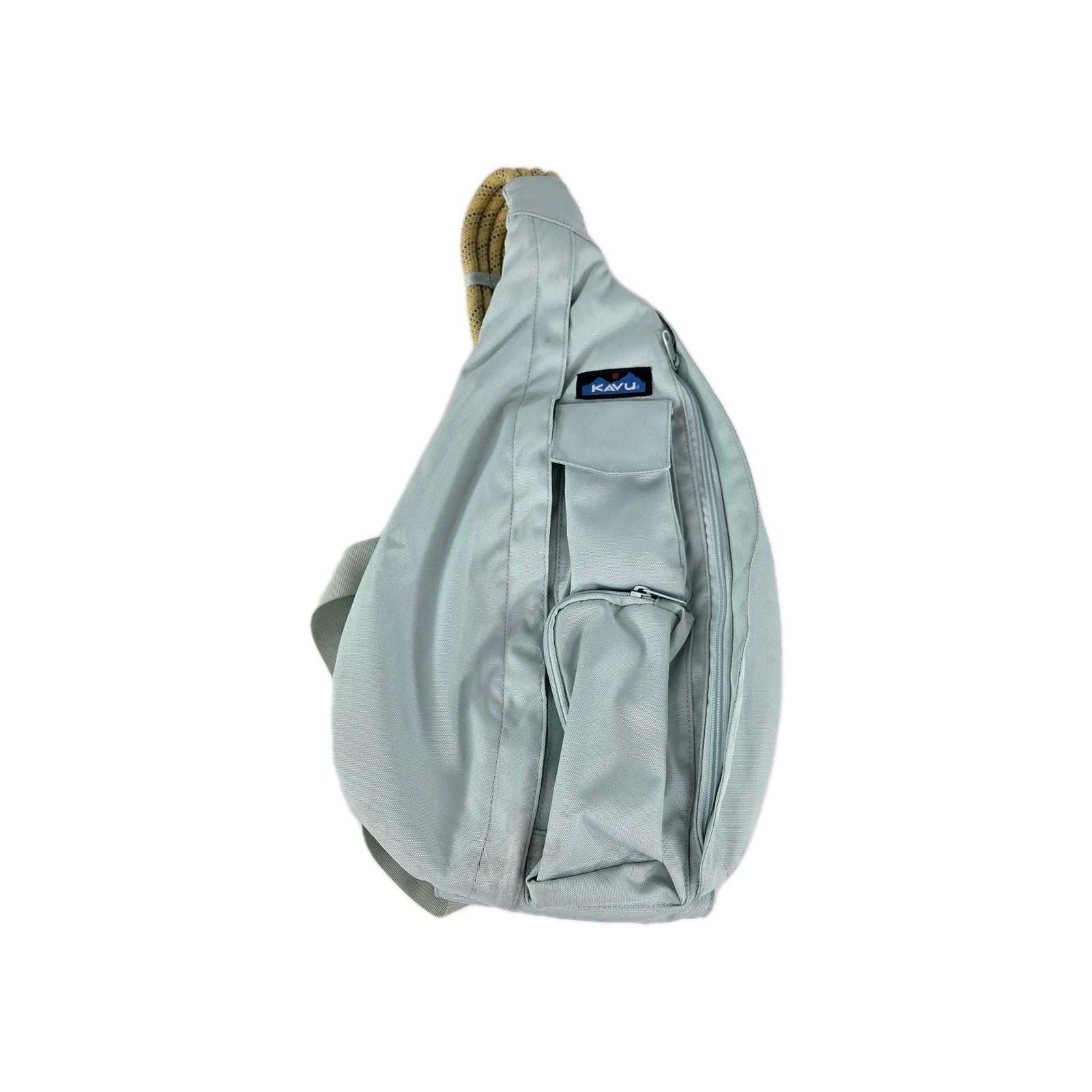 KAVU Pack Canvas Crossbody Rope Sling Bag Light Blue Backpack 