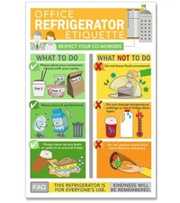 Office Refrigerator Etiquette Magnet 6x9 – Workplace Kitchen Cheat Sheet