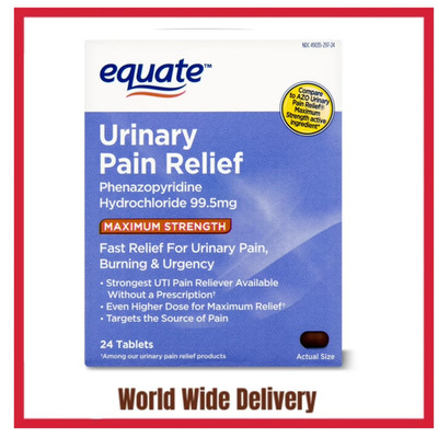Equate Maximum Strength Urinary Pain Relief Phenazopyridine 99.5 mg, 24 Count