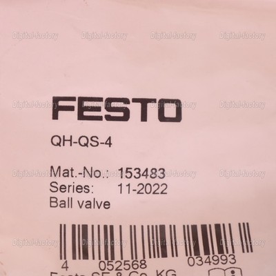 Festo-QH-QS-4 153483 one New Ball Valve Quality assurance