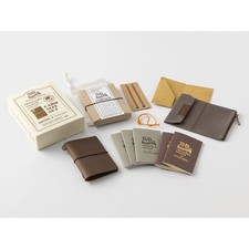 Traveler's Notebook Card Size 20th Anniversary Set Leather Brown Japan NEW