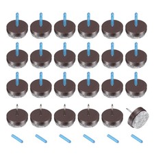 24Pcs Nail-on Felt Furniture Pads Round Furniture Sliders 24mm Brown 