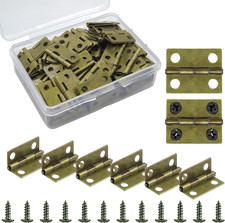 100PCS Mini Hinges Bronze Small Box Hinges with Screws for Wood Crafts Jewelry