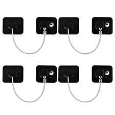 YEYA Upgraded Refrigerator Locks 4 Pack, Baby Proof Cabinet Black 4 Pack